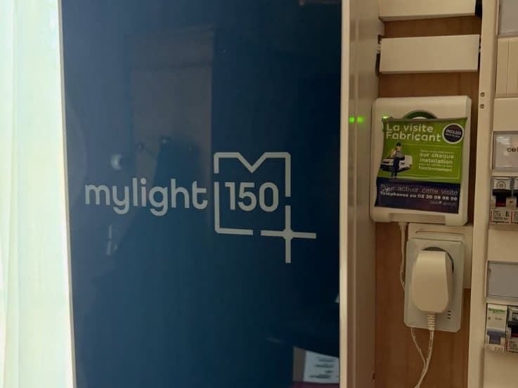 Équipement mylight150 de la batterie virtuelle MySmartBattery installé par Ovasun en Gironde
